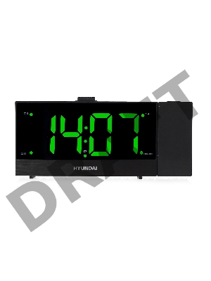 Радиобудильник Hyundai H-RCL243 черный LCD проек.изоб. подсв:зеленая часы:цифровые FM
