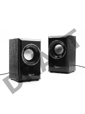 Колонки Gembird SPK-204, черный МДФ,2х3 Вт, регулятор громкости, USB