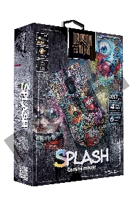 Мышь Qumo  Splash M40, проводная, оптическая, 6 кноп., подсв. 7 цв., 1200/1600/2400/3200 dpi, waterprinting