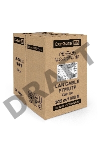 Кабель ExeGate UTP 2 пары кат.5e медь, 24AWG, бухта 305м, серый, PVC