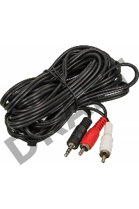 Кабель аудио Ningbo JAAC010-5 2хRCA (m)/Jack 3.5 (m) 5м. черный      
