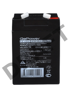 Аккумулятор свинцово-кислотный GoPower LA-445/70 4V 4.5Ah (1/20)
