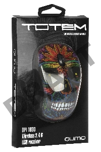 Мышь Qumo Office M41 Totem,беспроводная, оптическая, 4 кноп., 800/1000/1200/1600 dpi, waterprinting