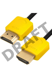 Greenconnect Кабель SLIM 2.0m HDMI 2.0, желтые коннекторы Slim, OD3.8mm, HDR 4:2:2, Ultra HD, 4K 60 fps 60Hz, 3D, AUDIO, 18.0 Гбит/с, 32/32 AWG, GCR-51576 Greenconnect Кабель SLIM 2.0m HDMI 2.0, желтые коннекторы Slim, OD3.8mm, HDR 4:2:2, Ultra HD, 4K 60 