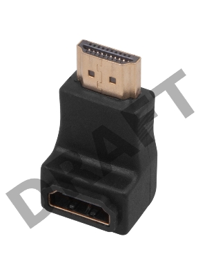 Переходник штекер HDMI - гнездо HDMI, угловой  REXANT