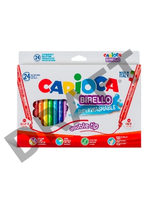 Фломастеры Universal CARIOCA BIRELLO 41521 двухсторонние 24 цв. коробка с европодвесом