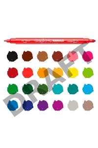 Фломастеры Universal CARIOCA BIRELLO 41521 двухсторонние 24 цв. коробка с европодвесом