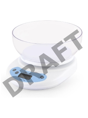 Весы кухонные электронные Homestar HS-3001, белые, макс.вес до 5 кг, объем чаши 1,2л (в уп. 20 шт)