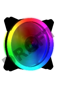 Вентилятор Aerocool REV RGB , 120x120x25мм, 16,8 млн. цветов, RGB подсветка в виде двойного кольца, 3-Pin, 1200 об/мин, 41,3 CFM, 15,1 дБА