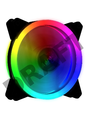 Вентилятор Aerocool REV RGB , 120x120x25мм, 16,8 млн. цветов, RGB подсветка в виде двойного кольца, 3-Pin, 1200 об/мин, 41,3 CFM, 15,1 дБА