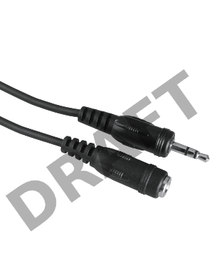 Кабель аудио Hama H-205105 Jack 3.5 (f)/Jack 3.5 (m) 5м. черный (уп.:1шт) (00205105)