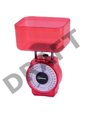 Весы кухонные механические HOMESTAR HS-3004М, 002795 красный, макс.нагрузка 1кг (в уп. 40 шт)