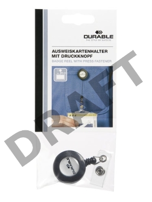 Рулетка для бейджа Durable 8226-58 80см серый европодвес