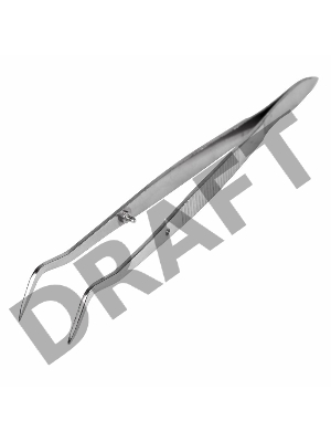 Пинцет изогнутый, узкий, фиксатор, рифленый 160 мм REXANT