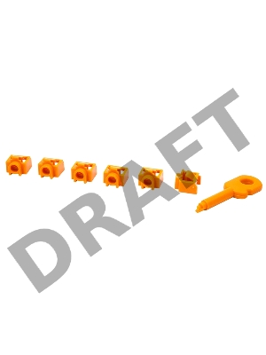 Комплект заглушек порта RJ-45 (6 шт.) + ключ, оранжевый Комплект заглушек порта RJ-45 (6 шт.) + ключ, оранжевый