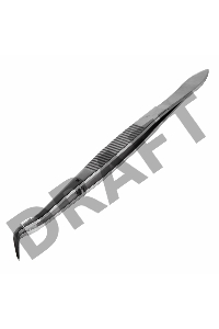 Пинцет изогнутый, узкий, фиксатор, рифленый 160 мм REXANT