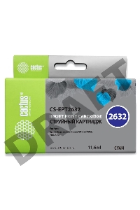 Картридж струйный Cactus CS-EPT2632 голубой для Epson Expression Home XP-600/605/700/800 (11 ml)