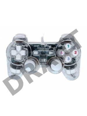 Геймпад CBR CBG 915 {Игровой манипулятор для PC, проводной, 2 вибро мотора, подстветка, прозрачный, USB}