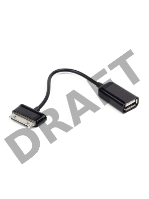 Кабель Gembird/Cablexpert A-OTG-AF30P-001 Кабель USB 2.0 OTG ,  USBAF/BM30pin, для планшетов Samsung, 0.15м, пакет