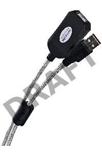 Кабель AM/AF USB2.0 10м Aopen удлинитель активный(с усилителем) USB2.0-repeater, ACU823-10M