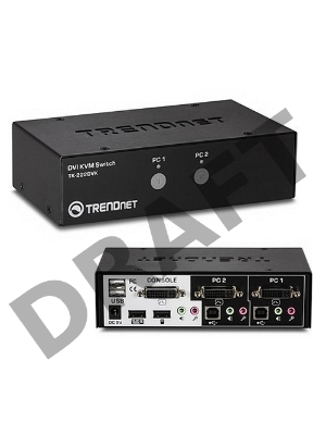 KВM коммутатор Trendnet  TK-222DVK 2-Port DVI KVM Switch