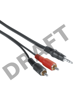 Кабель аудио Hama H-205106 Jack 3.5 (f)/2хRCA (f) 2м. черный (уп.:1шт) (00205106)