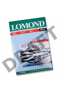Фотобумага LOMOND Одностороняя Глянцевая, 200г/м2,A4 (21X29,7)/25л. для струйной печати