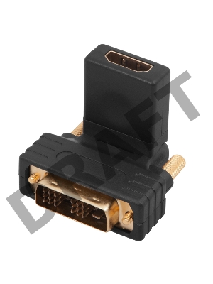 Переходник штекер DVI-D - гнездо HDMI, поворотный  REXANT