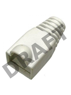 Защитные колпачки для кабеля 6,0мм cat.5, на соединение коннектора с кабелем, белый, 100 шт. в пчк