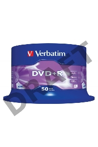 Диск DVD+R Verbatim 4.7Gb 16x Cake Box (50шт) (43550)