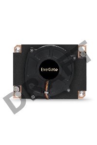 Кулер ExeGate EX293438RUS ESNK-P0067APS4.PWM.1U.3647.Cu (радиальный (улитка), медный, 1U, 3 тепл. трубки, LGA3647, TDP 165W, Fan 80mm, PWM, 1500-6600RPM, 2 ball bearing, 4pin, 64db, на винтах, с термопастой, Retail box)