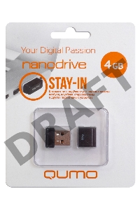 Флэш Диск QUMO 4GB NANO QM4GUD-NANO-B Black