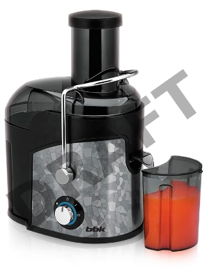Соковыжималка BBK JC080-H03 800Вт, 2 скорости, резервуар для сока: 0.75 л, плавный запуск двигателя, черный/металлик