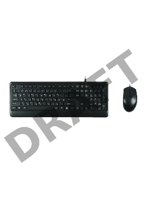 Комплект клавиатура+мышь/ Keyboard/mouse set MK120, USB wired, 104 кл, 1000DPI, 1.8m, black, Foxline