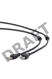 Кабель Gembird/Cablexpert CCF2-USB2-AMAF-10 USB 2.0  Pro AM/AF, 3м, экран, 2феррит.кольца, черный, пакет