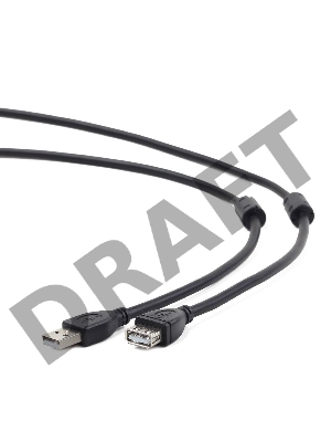 Кабель Gembird/Cablexpert CCF2-USB2-AMAF-10 USB 2.0  Pro AM/AF, 3м, экран, 2феррит.кольца, черный, пакет