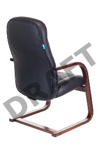 Кресло Бюрократ T-9923WALNUT-AV/BL низкая спинка черный кожа