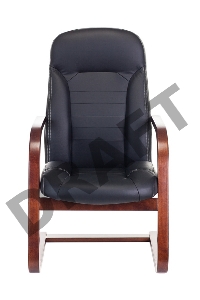 Кресло Бюрократ T-9923WALNUT-AV/BL низкая спинка черный кожа