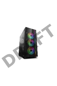Корпус Deepcool MATREXX 55 V3 ADD-RGB 3F без БП, большое боковое окно, 3xRGB LED 120мм ветилятора спереди, RGB LED спереди, черный, ATX