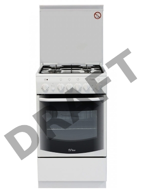 Комбинированная плита DE LUXE 5040.20гэ(кр) ШхГхВ 50x50x85,4 газовые горелки, электодуховка с терморегулятором, белая
