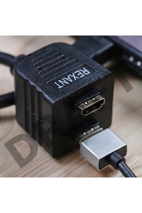 Переходник REXANT штекер HDMI - 2 гнезда HDMI с проводом, черный (10 шт./уп.)