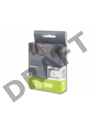 Лента Cactus CS-TZ231 для печати наклеек в устройствах Brother P-touch черный на белом 12мм х 8м