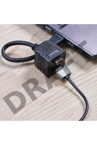 Переходник REXANT штекер HDMI - 2 гнезда HDMI с проводом, черный (10 шт./уп.)