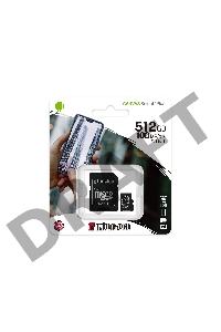 Флеш карта microSDHC 512GB microSDXC Class10 Kingston <SDCS2/512GB> UHS-I Canvas Select up to 100MB/s с адапт.