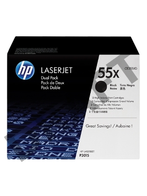 Тонер-картридж набор из 2 шт HP LaserJet CE255XD черный для LJ P3015(2 х 12500стр)