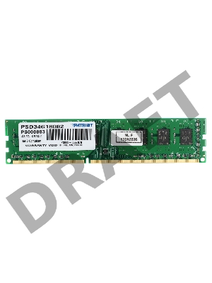 Модуль памяти Patriot DIMM DDR3 4GB (PC3-12800) 1600MHz PSD34G16002