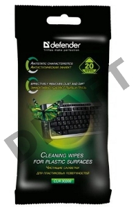 Чистящие салфетки Defender ECO для пластик.поверхностей, (не применять для ЖК- экранов!) /мягкая упаковка/ 20 шт /Россия