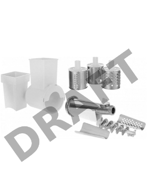 Комплект приставок к мясорубкам Аксион АМ 11.02, овощерезки с 3-мя сменными барабанами и приставкой-соковыжималкой