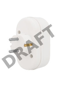 Двойник электрический 16 А с заземлением белый REXANT