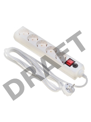 Сетевой фильтр BURO Сетевой фильтр, 5 розеток, 3 метра, (500SH-3-W), белый {992290}